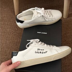 Saint Laurent White Leather Shoes
